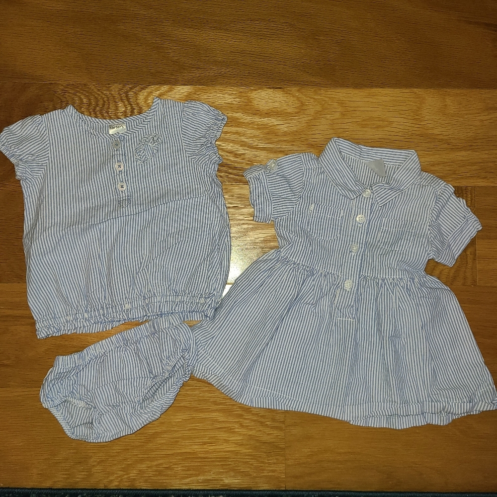 Blue and White Striped outfits